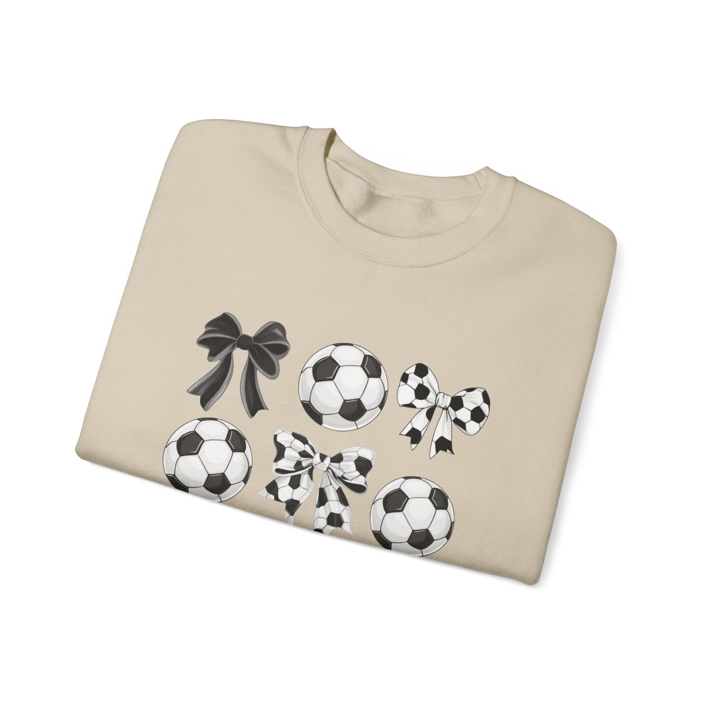 Soccer Ball & Coquette Bow Graphic Crewneck