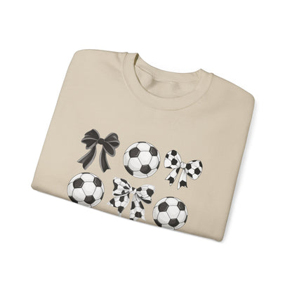 Soccer Ball & Coquette Bow Graphic Crewneck