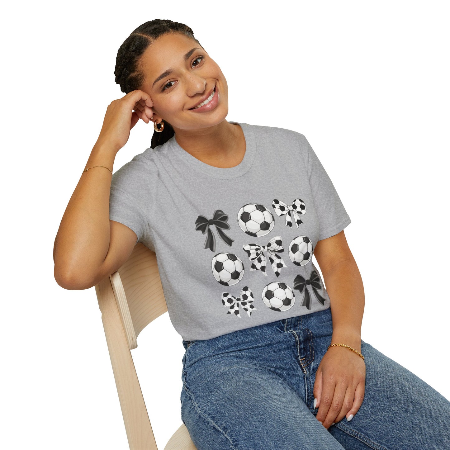 Soccer Ball & Coquette Bow Graphic Tee