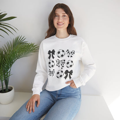Soccer Ball & Coquette Bow Graphic Crewneck