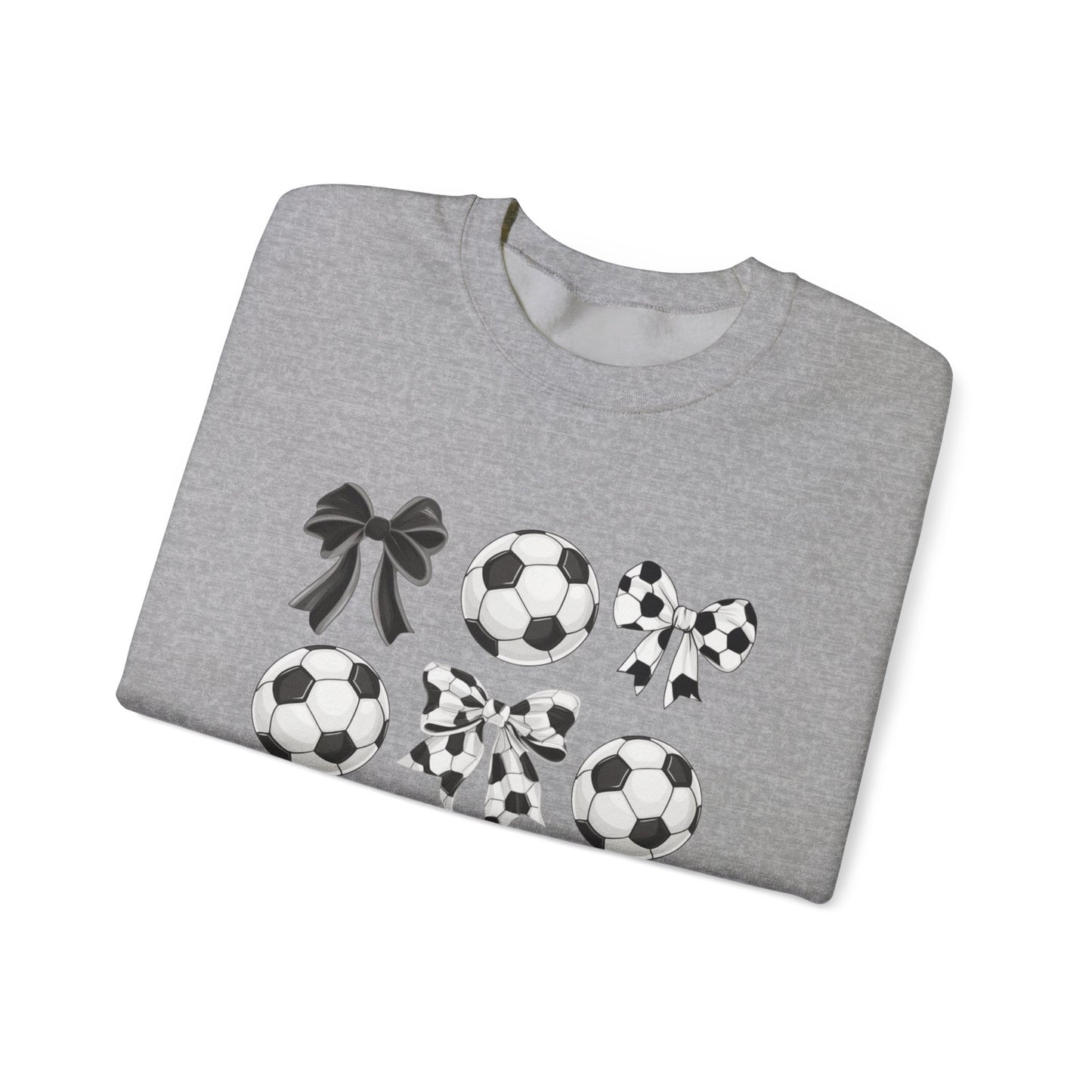 Soccer Ball & Coquette Bow Graphic Crewneck