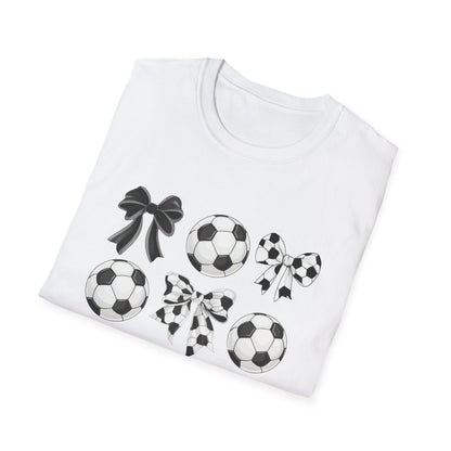 Soccer Ball & Coquette Bow Graphic Tee