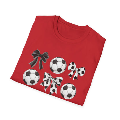 Soccer Ball & Coquette Bow Graphic Tee