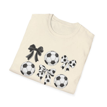 Soccer Ball & Coquette Bow Graphic Tee