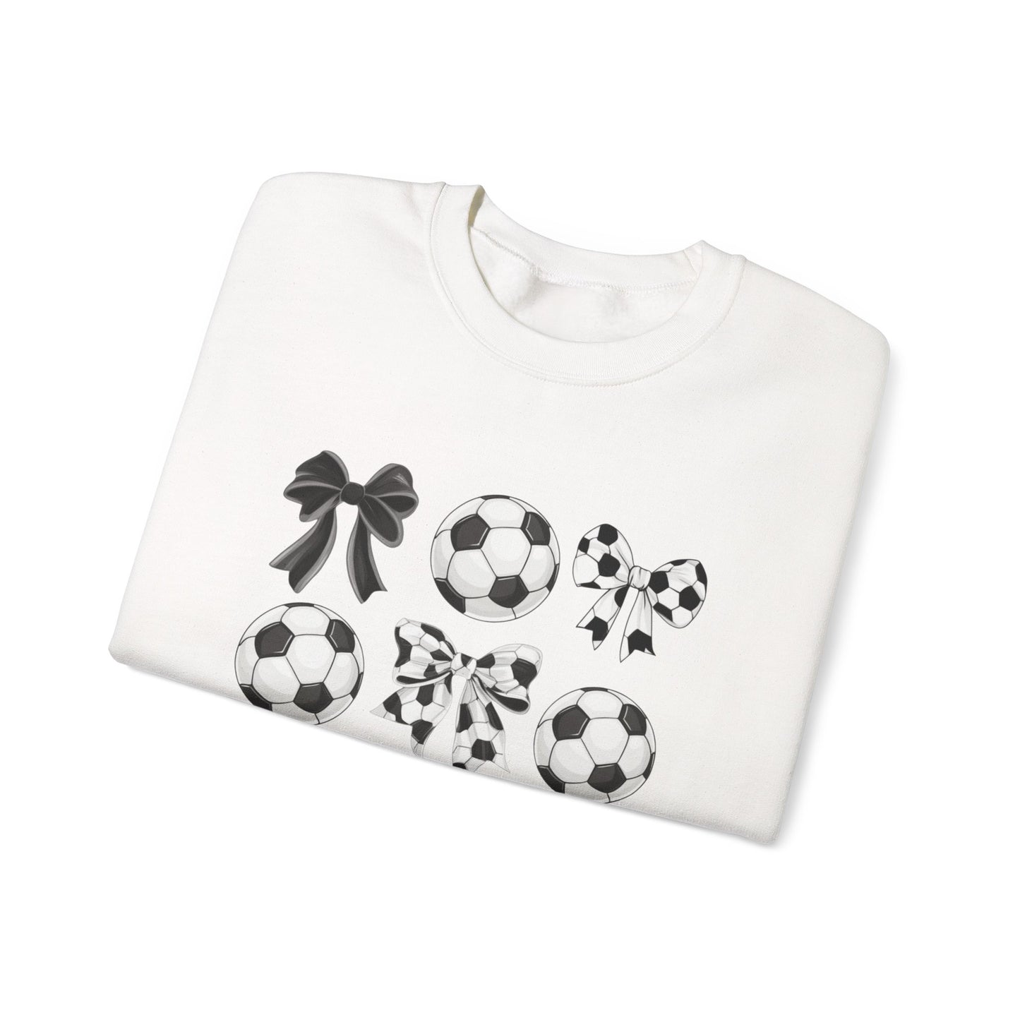 Soccer Ball & Coquette Bow Graphic Crewneck