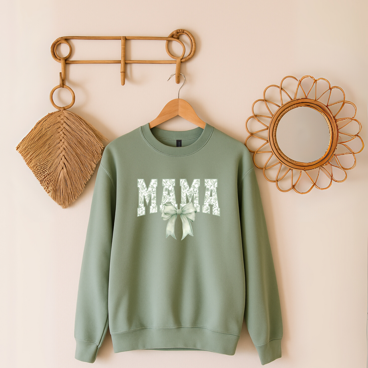 Mama Floral Bow Sweatshirt