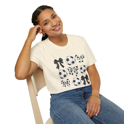 Soccer Ball & Coquette Bow Graphic Tee