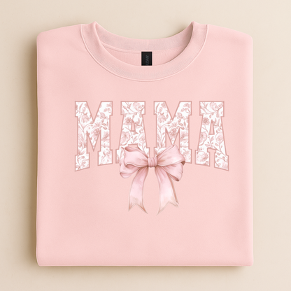 Mama Floral Bow Sweatshirt