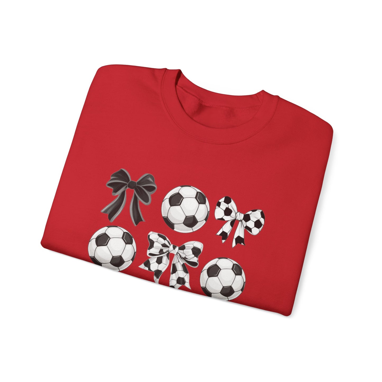Soccer Ball & Coquette Bow Graphic Crewneck