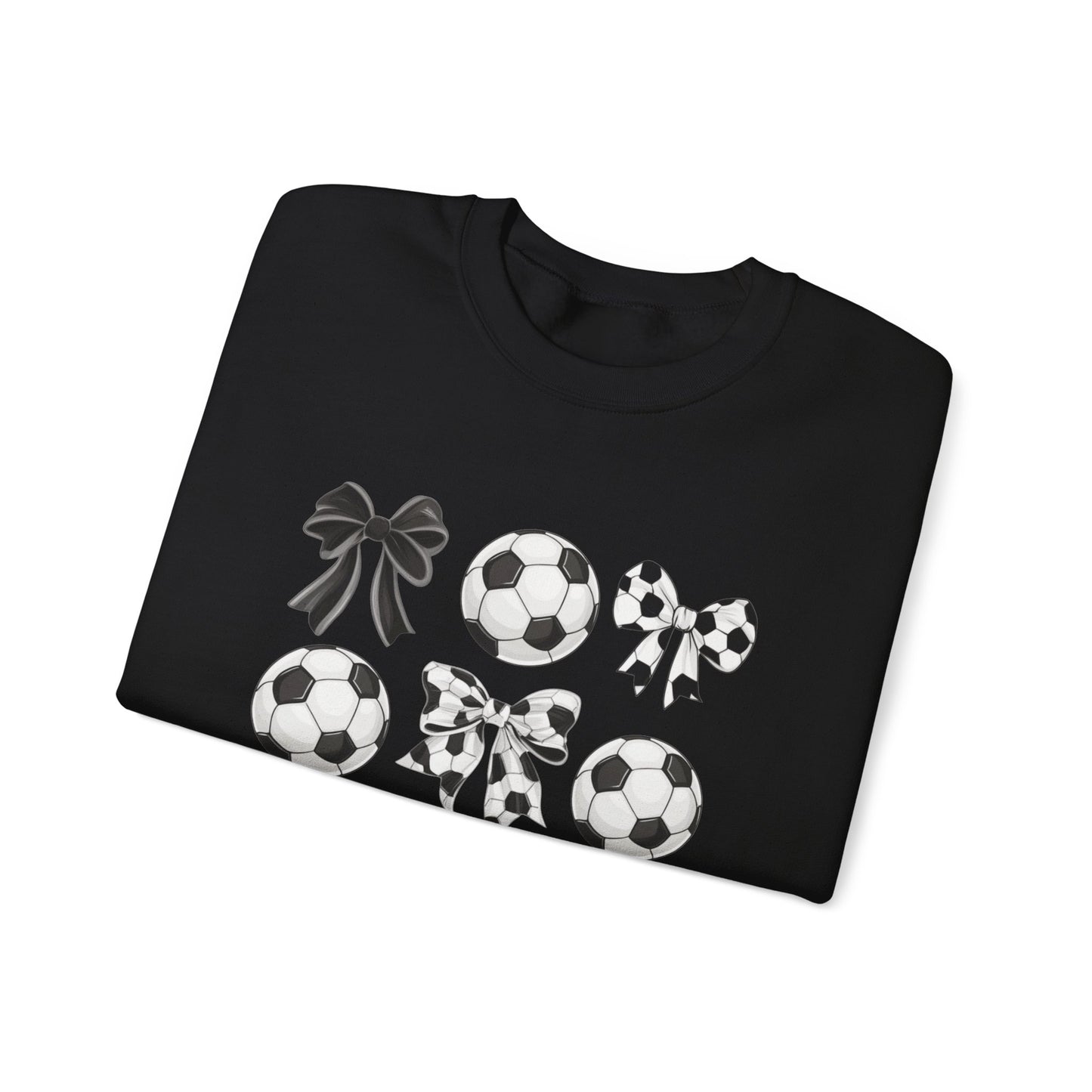Soccer Ball & Coquette Bow Graphic Crewneck