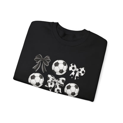 Soccer Ball & Coquette Bow Graphic Crewneck