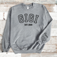 Personalized GiGi Sweatshirt with Kid Names on Sleeve, Mother's Day Gift, Birthday Gift for Mom, New Grandma Gift, Baby Announcement Gift