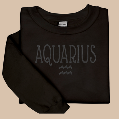 Aquarius Embroidered Sweatshirt