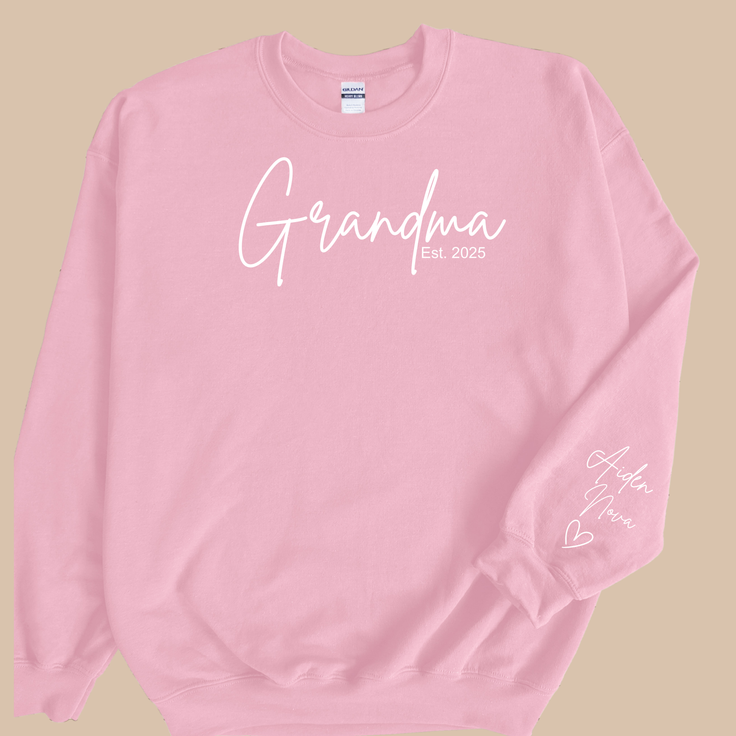 Personalized Grandma Sweatshirt with Grandkids’ Names & Established Year