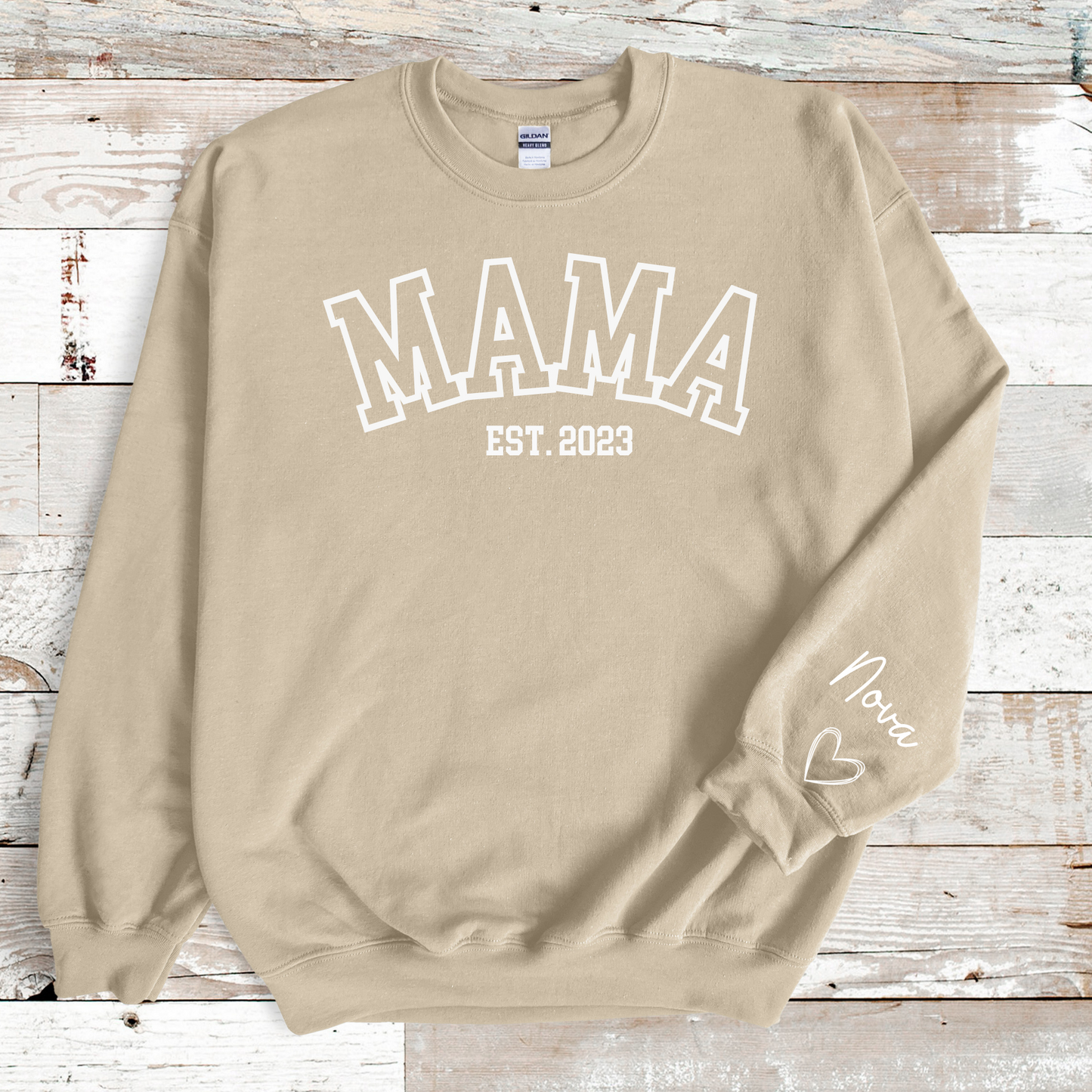 Personalized Mama Sweatshirt with Kid Names on Sleeve, Mothers Day Gift, Birthday Gift for Mom, New Mom Gift, Baby Shower Gift