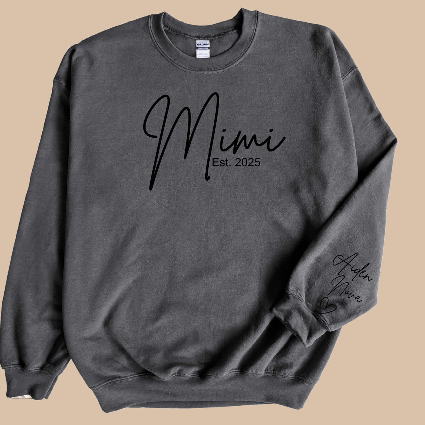 Personalized Mimi Sweatshirt with Grandkids’ Names & Established Year