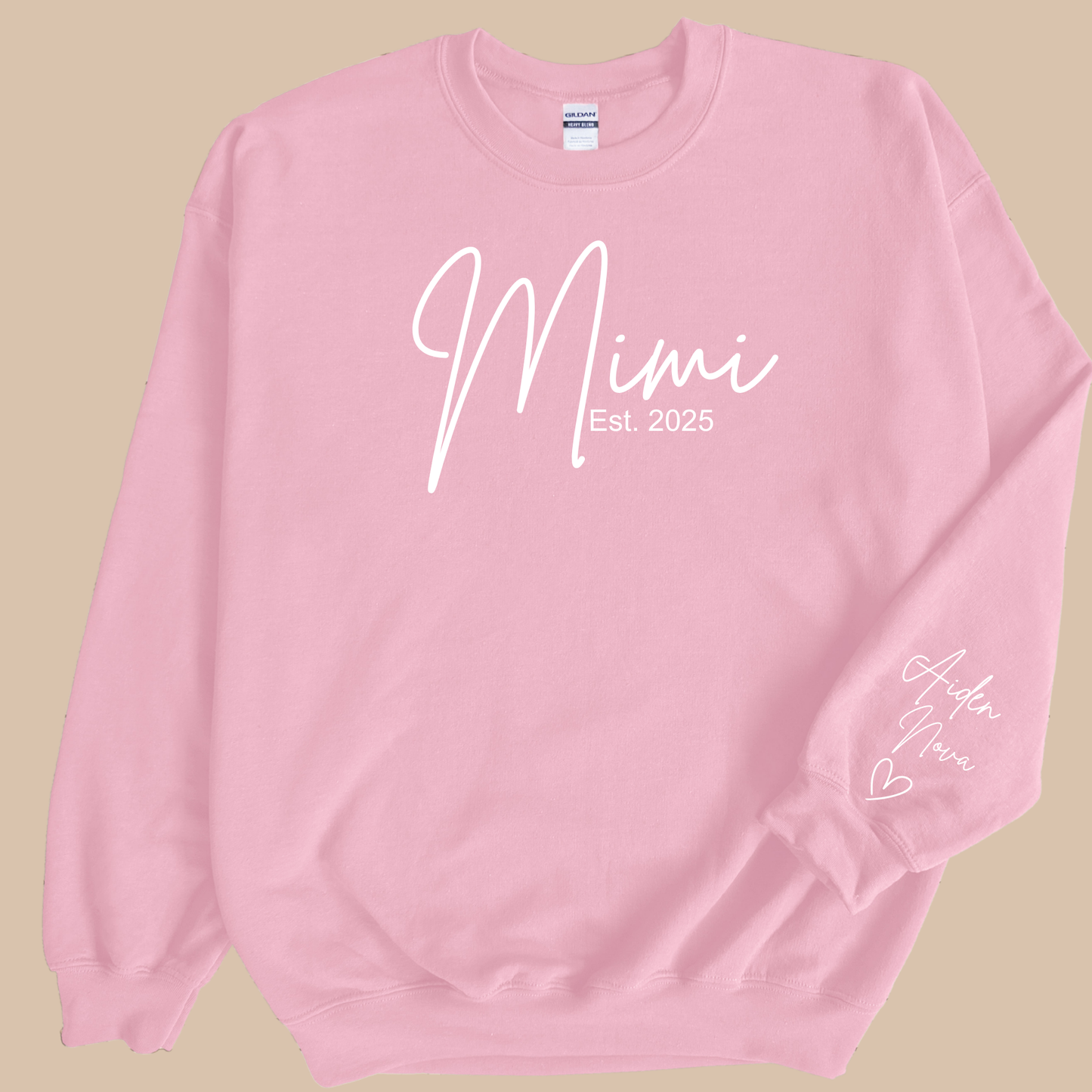 Personalized Mimi Sweatshirt with Grandkids’ Names & Established Year