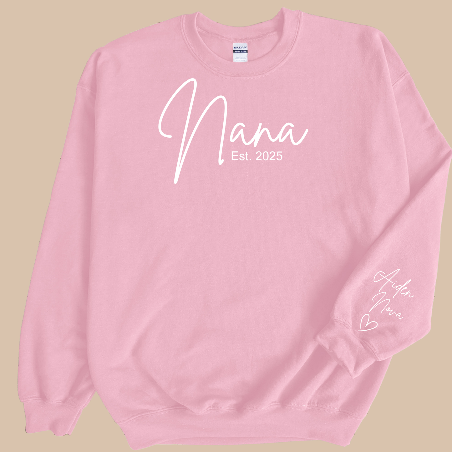 Personalized Nana Sweatshirt with Grandkids’ Names & Established Year