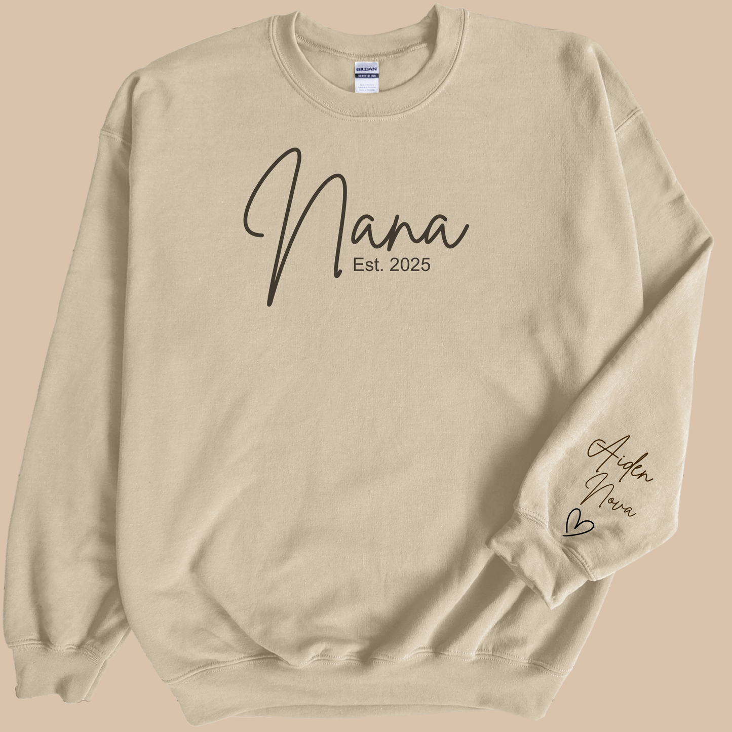 Personalized Nana Sweatshirt with Grandkids’ Names & Established Year