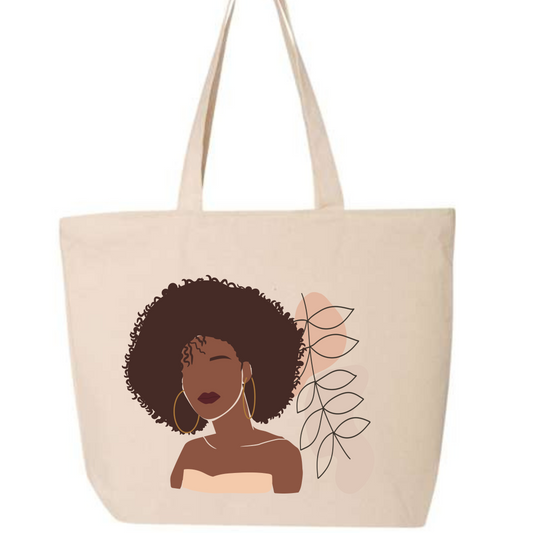 Abstract Afro Beauty Large Tote