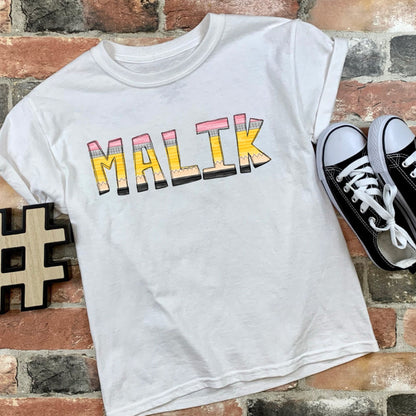 Personalized Back to School Pencil Name Shirt