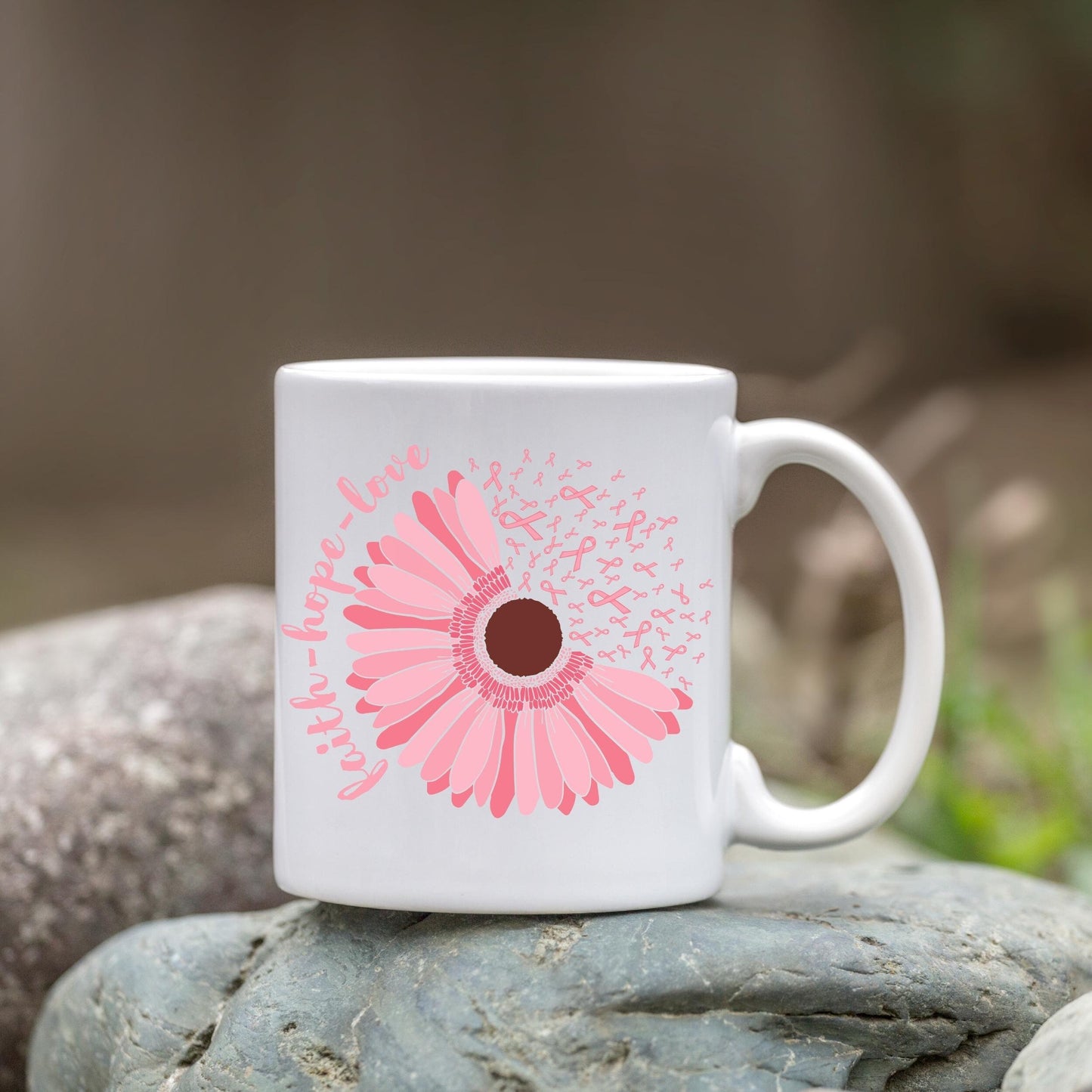 Faith Hope Love Breast Cancer Survivor Mug