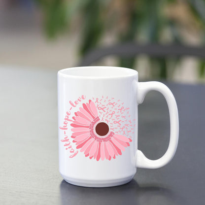 Faith Hope Love Breast Cancer Survivor Mug