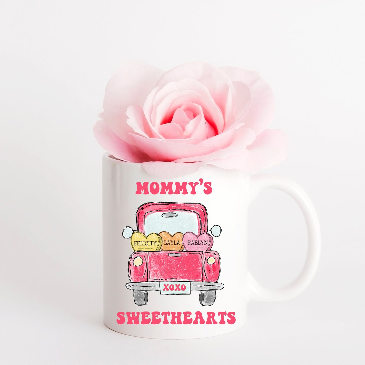 Mommy's Sweethearts Mug, Mama Valentine's Mug, Custom Grandma Gift, Personalized Mommy Mug, Mother's Day Gift, Gift for Her,