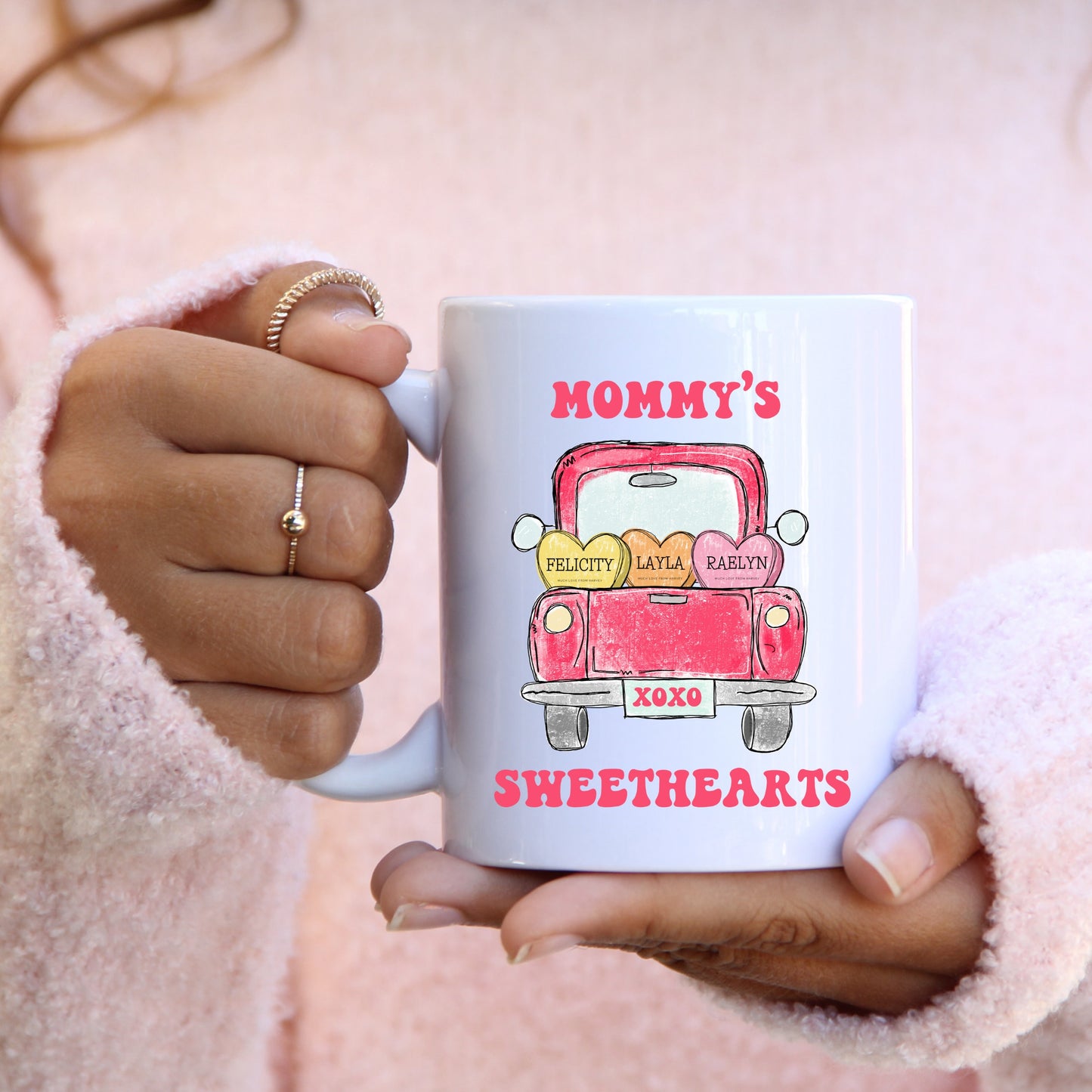 Mommy's Sweethearts Mug, Mama Valentine's Mug, Custom Grandma Gift, Personalized Mommy Mug, Mother's Day Gift, Gift for Her,