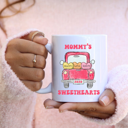 Mommy's Sweethearts Mug, Mama Valentine's Mug, Custom Grandma Gift, Personalized Mommy Mug, Mother's Day Gift, Gift for Her,