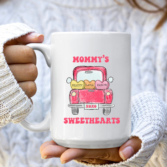 Mommy's Sweethearts Mug, Mama Valentine's Mug, Custom Grandma Gift, Personalized Mommy Mug, Mother's Day Gift, Gift for Her,