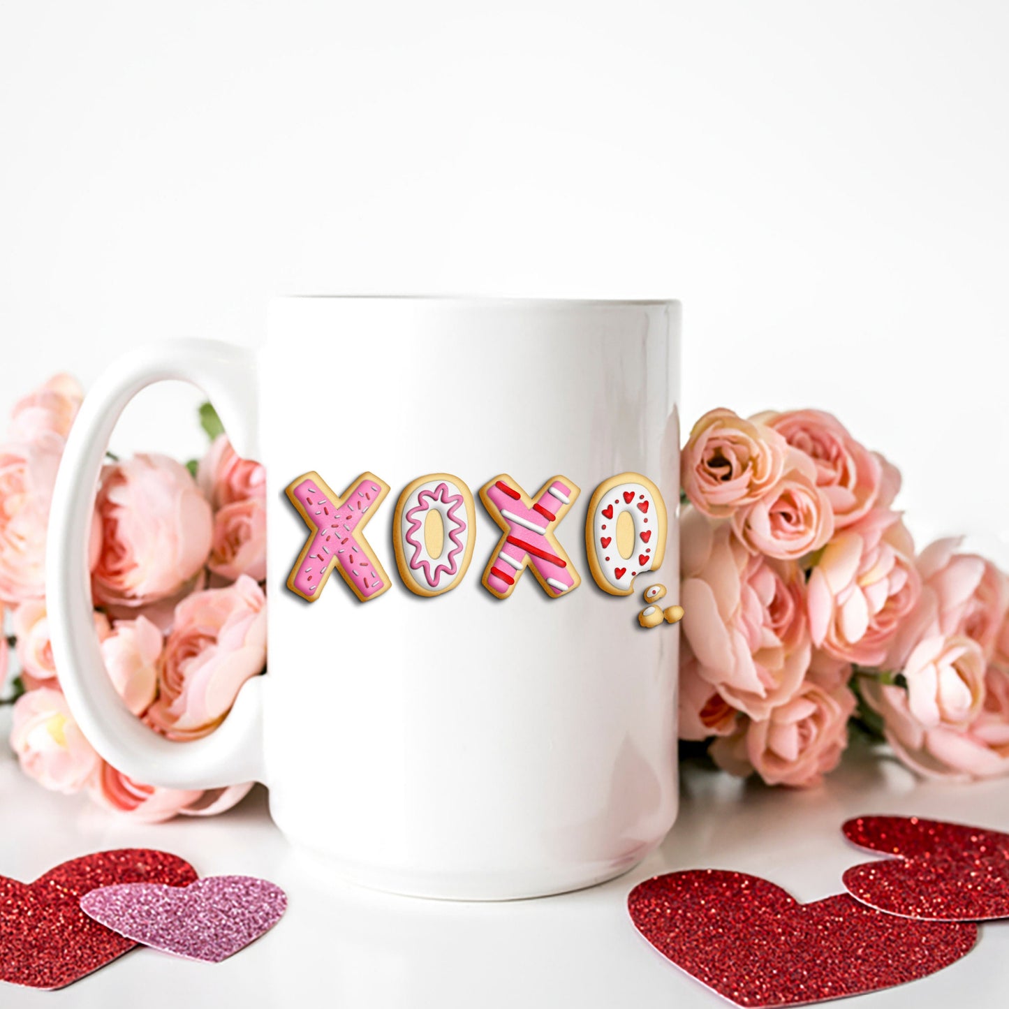 Valentine's XOXO Mug, Sweetheart Mug, Valentine's Cookie Mug, Valentine's Gift for Her,