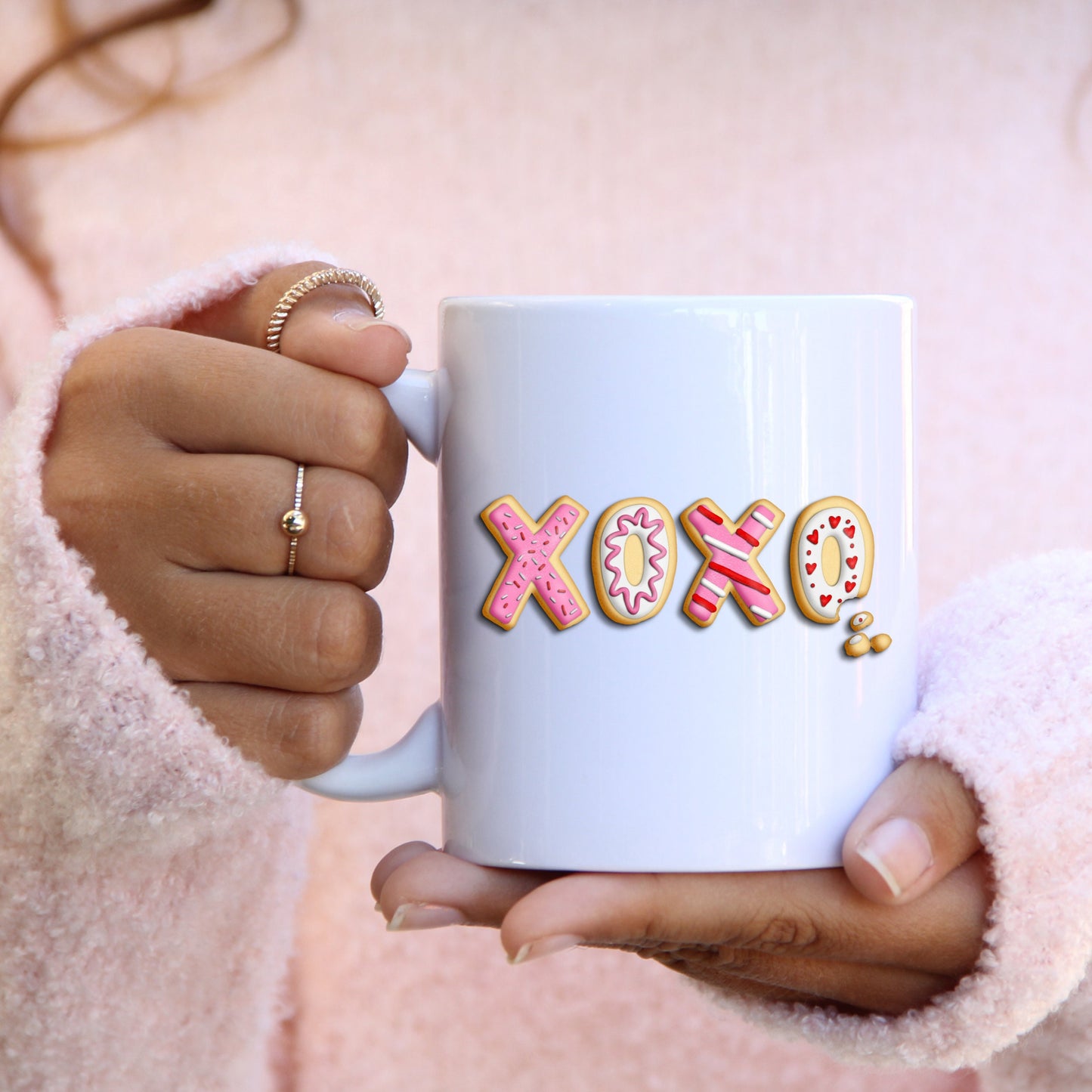 Valentine's XOXO Mug, Sweetheart Mug, Valentine's Cookie Mug, Valentine's Gift for Her,