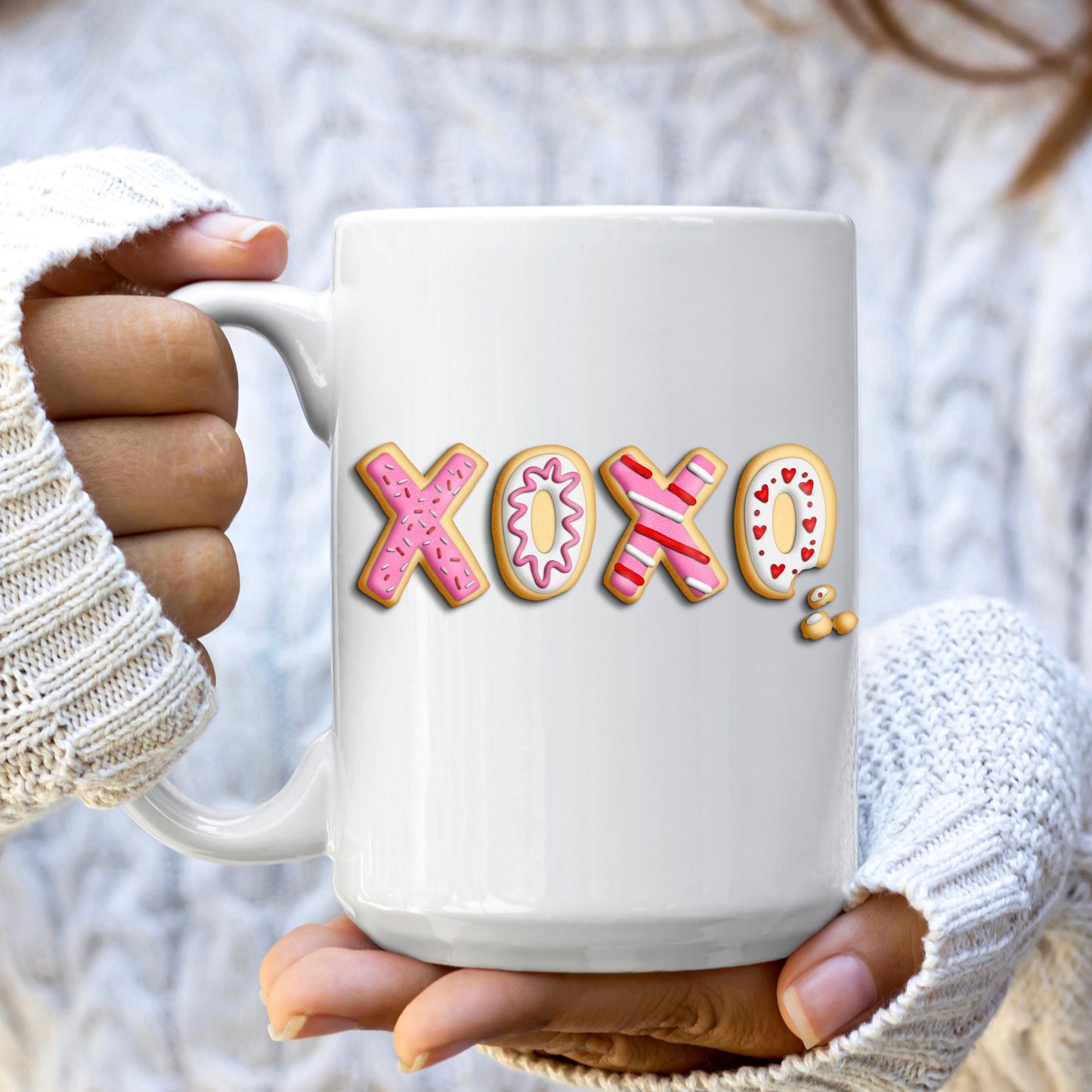 Valentine's XOXO Mug, Sweetheart Mug, Valentine's Cookie Mug, Valentine's Gift for Her,